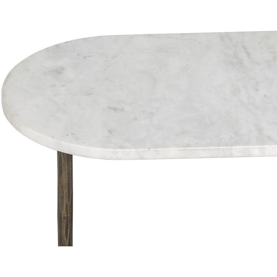 Eden 24 X 20 inch White / Antique Brass End Table